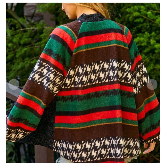 Absolutely beautiful Striped Boho Contrast Print Open Cardigan - Picture 5 of 5